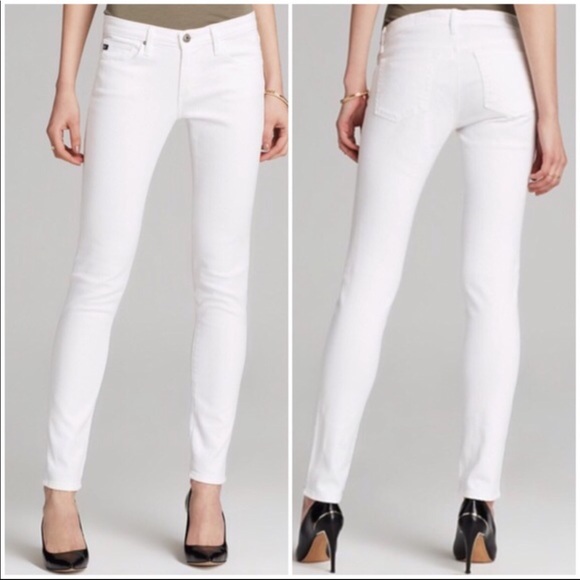 Ag Adriano Goldschmied Denim - AG The Stilt Cigarette Skinny White Jeans, 32